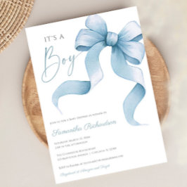 Convites Arco de aquarela azul É um chá de fraldas