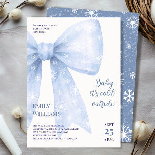 Convites Arco de Aquarela Azul frio fora do Chá de fraldas