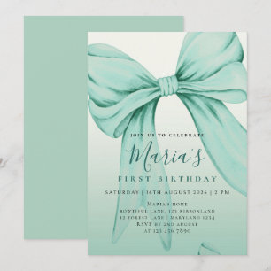 Convites Arco de Aquarela Verde Personalizado para Primeiro