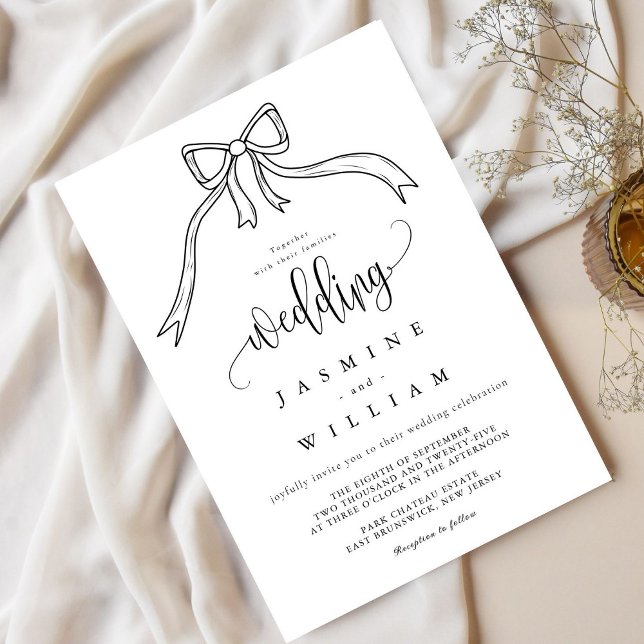 Convites Arco de Beatrice Casamento Negro e Branco (Criador carregado)