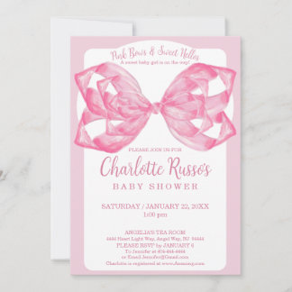 Convites Arco de Boas-Vindas Cor-de-Rosa para Chás de Bebê