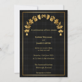Convites Arco de Cardo Preto Dourado Casamento I