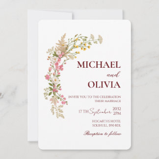 Convites Arco de casamento botânico de flores silvestres aq