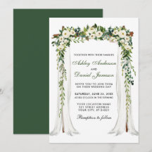 Arco de Casamento Cana-de-Água Verde Floral Branco