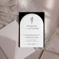 Arco de casamento em QR Code preto e branco 2 em 1