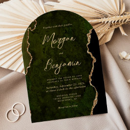 Convites Arco de Casamento Escrito em Ágata Verde Oliva Mod