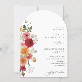 Convites Arco De Casamento Floral Multicolor De Verão