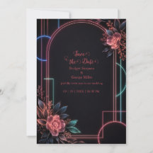 Arco de Casamento Floral Neon Romântico Brilho