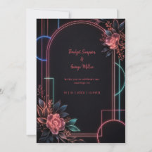 Arco de Casamento Floral Neon Romântico Glow