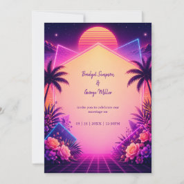 Convites Arco de Casamento Floral Neon Romântico Resplandec