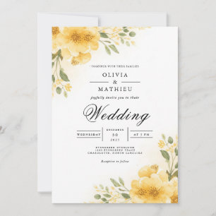 Convites Arco de Casamento Golden Bloom