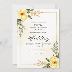 Convites Arco de Casamento Golden Meadow Bloom