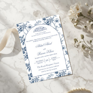 Convites Arco de casamento islâmico muçulmano floral branco