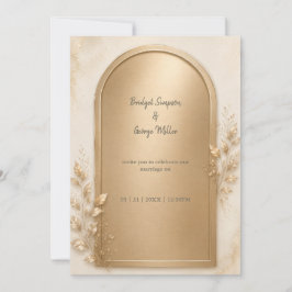 Convites Arco de Casamento Metálico Dourado Botânico Elegan