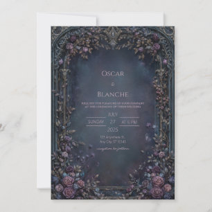 Convites Arco de Casamento Rosa Gótica Índigo Temperamental