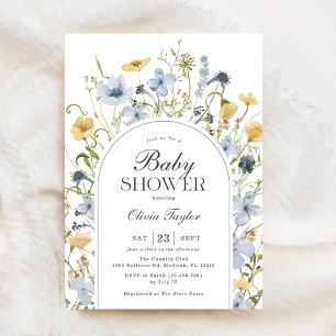 Convites Arco de Chá do Bebê de Flor Selvagem