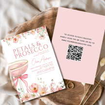 Arco de código QR Petals & Prosecco cor-de-rosa