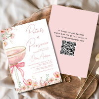 Arco de código QR Petals & Prosecco cor-de-rosa