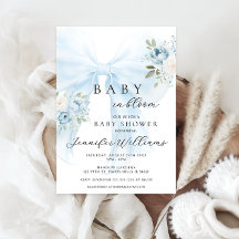 Arco de coquete azul floral Baby in blogue Boy chá