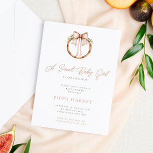 Convites Arco de coquete e Chá de fraldas de cocô da menina