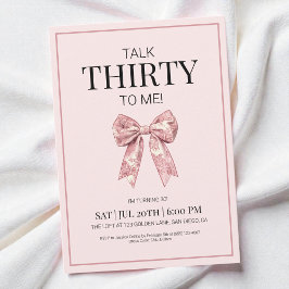 Convites Arco de coquete rosa fala 30 para mim 30 de aniver