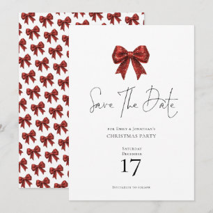 Convites Arco de coquete vermelho brilhante Natal Salvar da