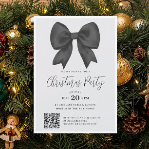 Convites Arco de Férias Preto QR Moderno Festa de Natal