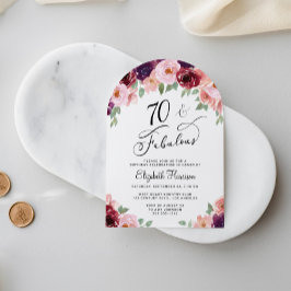 Convites Arco de Festa de aniversário de 70 de Aquarela Flo
