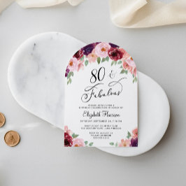 Convites Arco de Festa de aniversário de 80 de Aquarela Flo