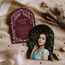 Convites Arco de Festa de Formatura Borgonha para Foto