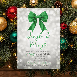 Convites Arco de festa Silver Green Jingle Mingle de Natal