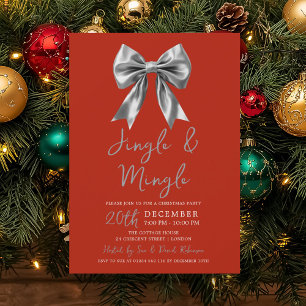Convites Arco de festa Silver Jingle Mingle de Natal Vermel