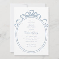 Arco de fita antigo Chá de fraldas azul vitoriano