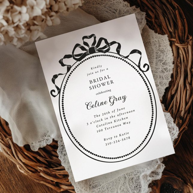 Convites Arco de fita antigo Chá de panela de quadro vitori (Criador carregado)