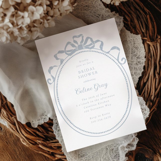 Convites Arco de fita antigo Chá de panela de quadro vitori (Criador carregado)