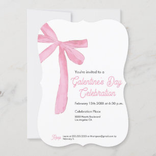 Convites Arco de fita rosa do dia da Trendy Galentine