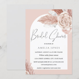 Convites Arco de Flores Boho para Chá de Noiva