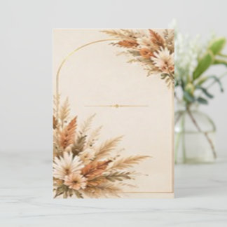 Convites Arco de Flores de Grama Pampas Boho e Terracota