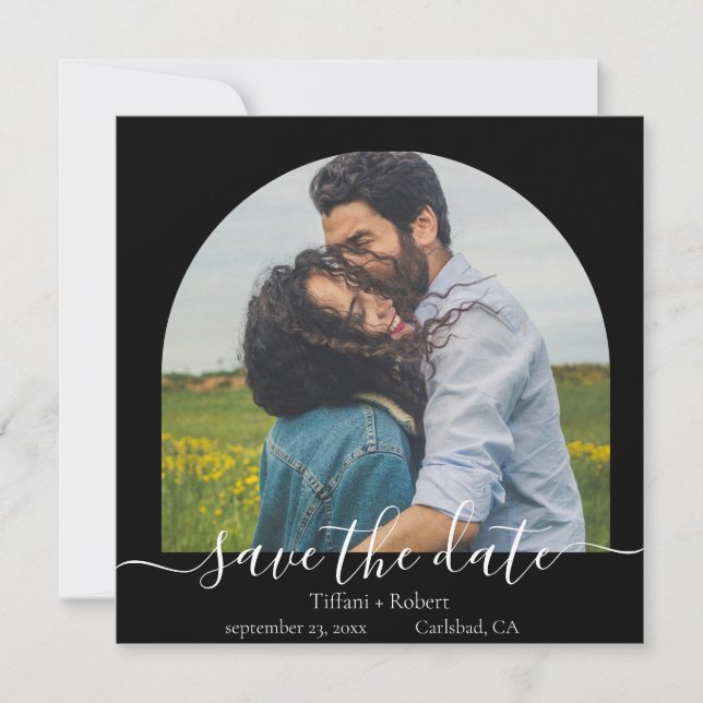 Convites Arco de Foto Moderno para Save the Date (Frente)