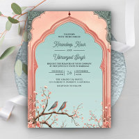 Arco de Galho Floral Romântico Pássaros Casamento 