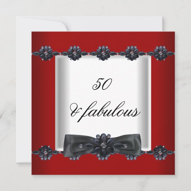 Convites arco de Joias Brancas Pretas Vermelhas com Festa d (Frente)