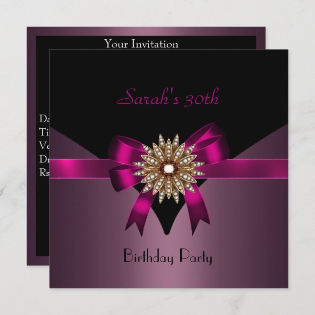 Convites Arco de Joias de aniversário de 30 anos (Frente/Verso)