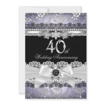 Arco de Lace Pearl Prata Roxo 40º Aniversário