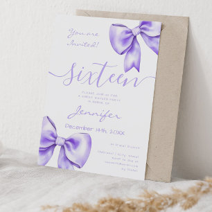 Convites Arco de Lavanda roxa coqueta Doce 16 Aniversário