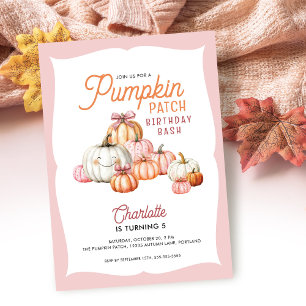 Convites Arco de Menina no Patch de Abóbora Aniversário