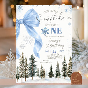 Convites Arco de Natal Azul Caprichoso de Floco de Neve Ani
