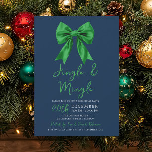 Convites Arco de Natal Jingle & Mingle Azul Marinho 