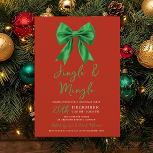 Convites Arco de Natal Jingle & Mingle Verde Vermelho