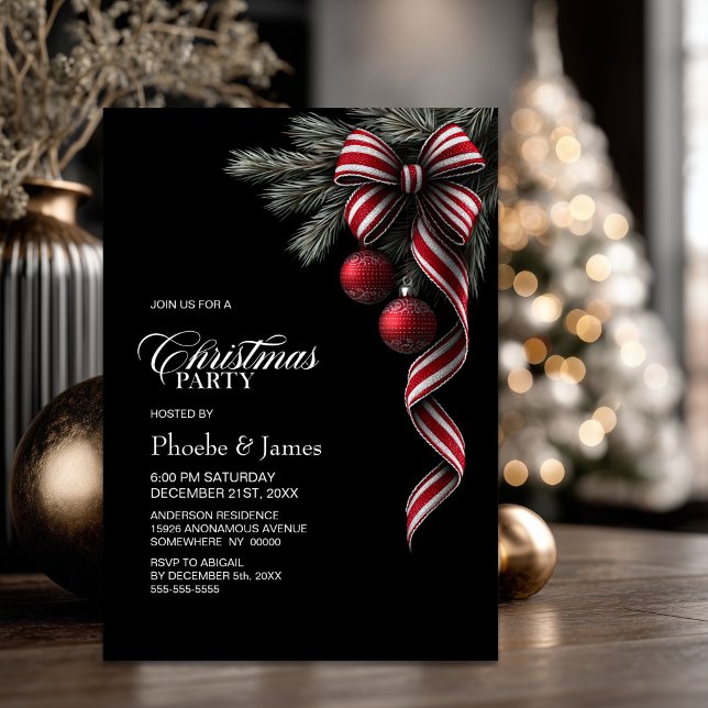 Convites Arco de Natal Listrado de Vermelho e Branco Festa  (Criador carregado)