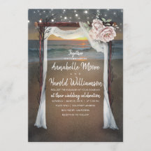 Arco de Praia | Mar Sunset | String Lights Wedding